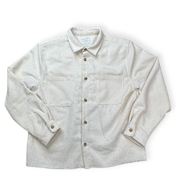 PACSUN Men’s Cream Oversized Wooly Solid Shacket Size Medium - Picture 5 of 9